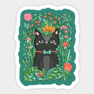 Сat in flowers Sticker